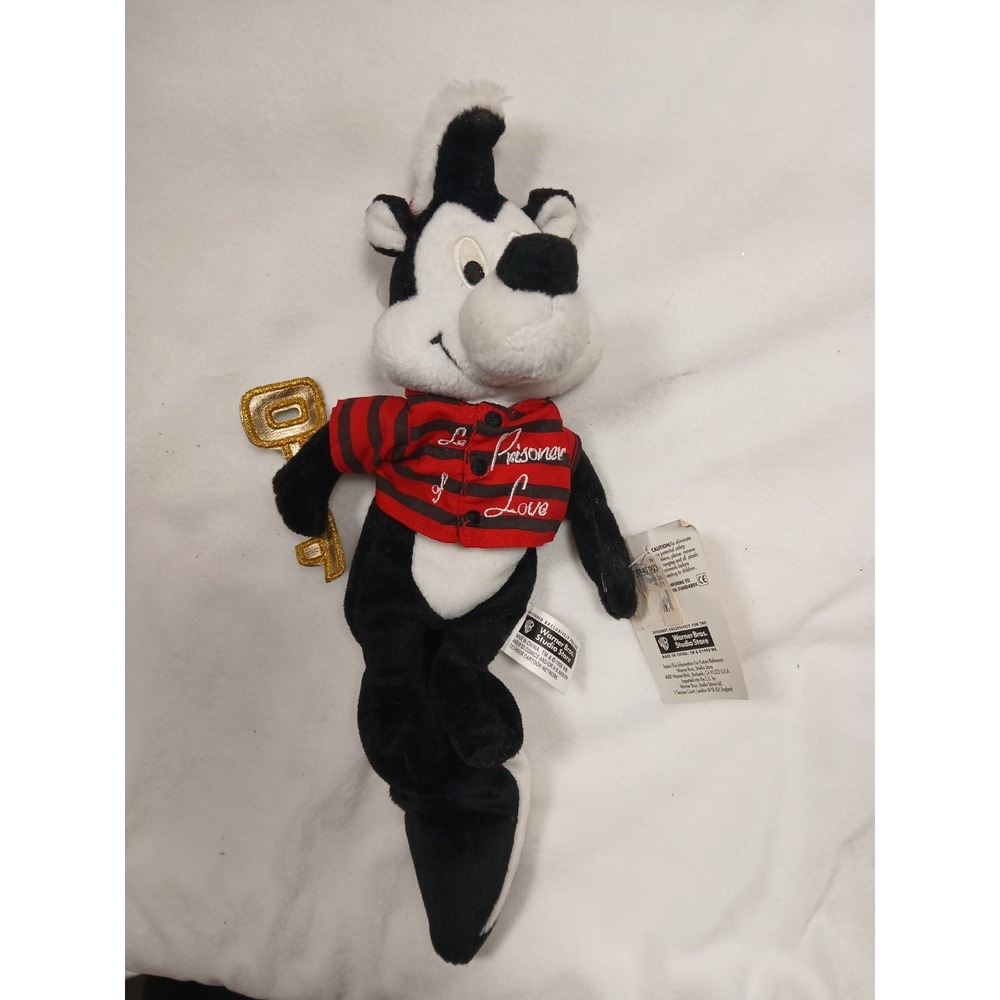 Vintage 1998 Looney Tunes Pepe Le Pew Prisoner of Love 9" Bean Bag‎ Plush